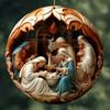 Jesus Acrylic Intricate Birth Scene Car Hanging Decor For A Vintage Christmas Touch