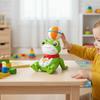 Plastic Spinning Ball Frog Toy with Lights Kids Electric Frog Toy  Desktop Ornament