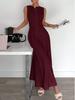 2026 Summer Elegant Women's Sleeveless Pleated Long Dress