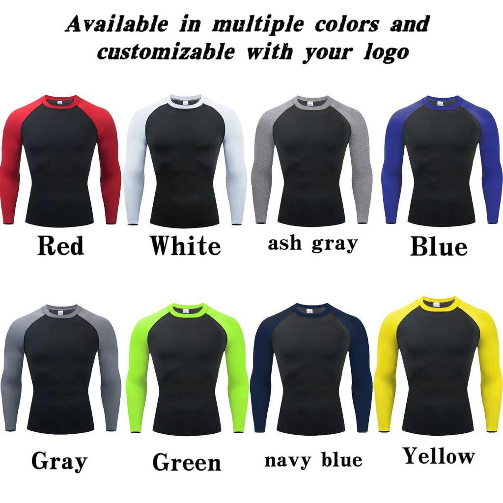 Men's Quick-Dry Long-Sleeve Tight-Fitting Sports Top - High Elasticity, Breathable Fitness Wear