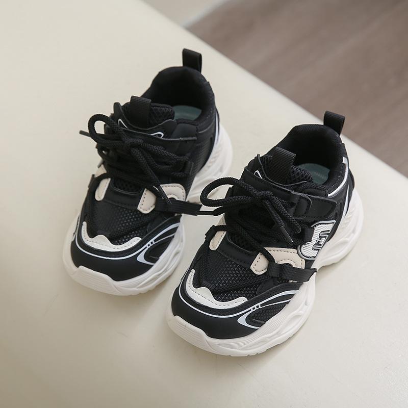 

Детские дышащие кроссовки 2025 осень новые детские туфли мальчики повседневные сетчатые папины кроссовки девочки одноклассницы Size 26-31 FCL shot 48 pairs чёрный