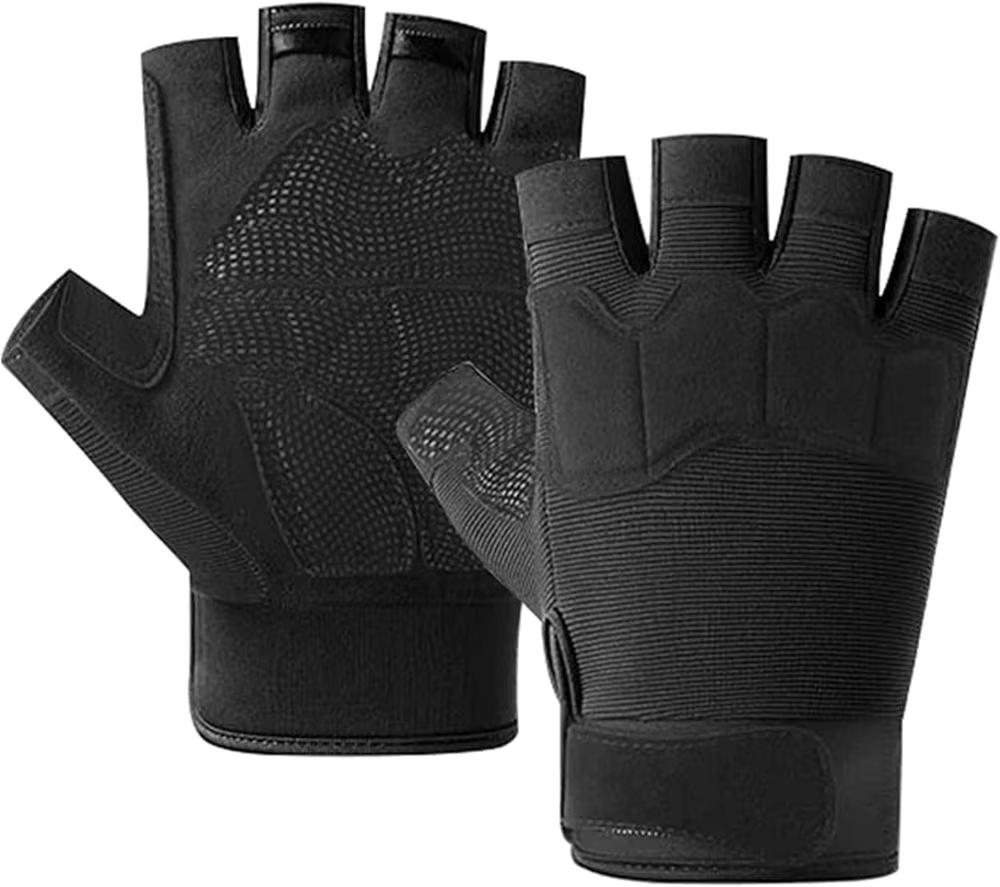 BEPAN Fingerless Tactical Gloves Padded Lightweight Breathable Climbing Glove for Rock for cycling and rock climbing mountain climbing M