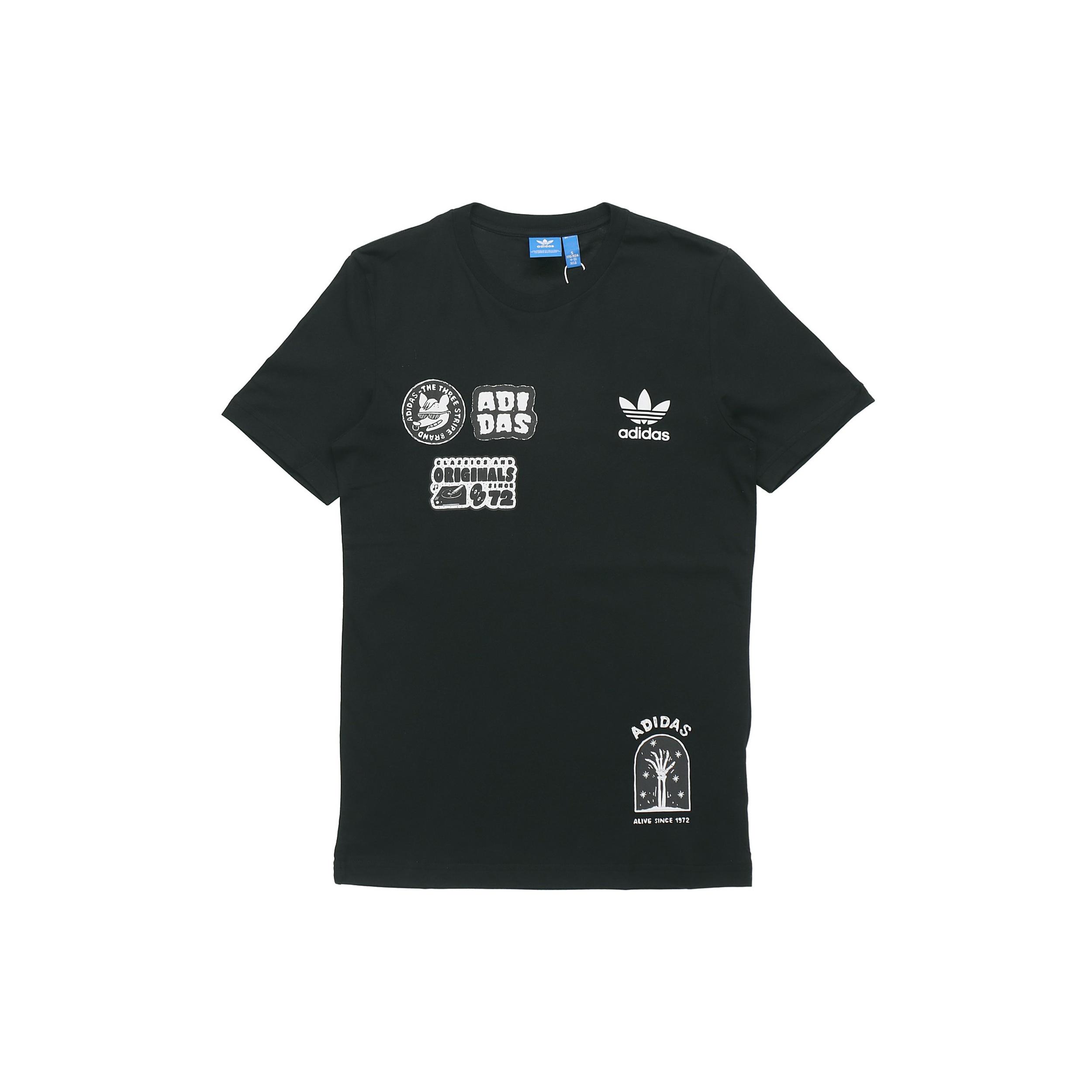adidas originals 3M Reflective animal Graffiti Short Sleeve Black Men s BS3167 M