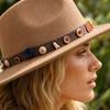 Women's Handcrafted Fedora Hat with Seashell Accents for Beach and Summer Wear