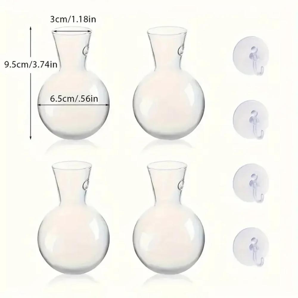 4pcs/set Self-Watering Plant Hydroponic Vase Transparent Hanging Fish Tank  Living Room
