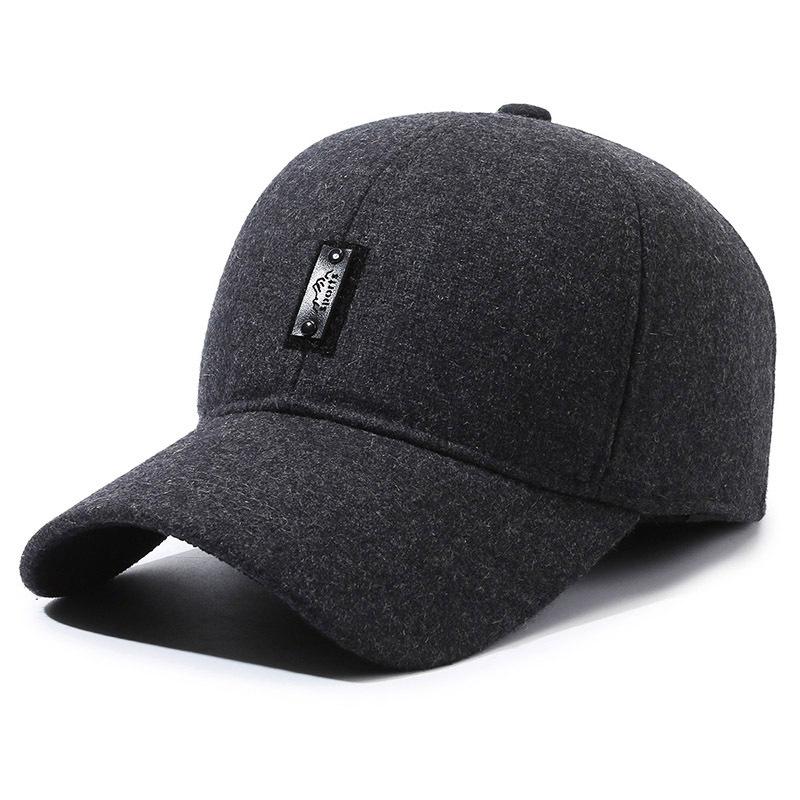 Autumn Winter Middle-Aged Baseball Cap Men's Cotton Cap Thick Ear Protection Cap Peak Cap