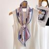 New Luxury Narrow Short Woman's Twill Silk Scarf For Cloth Hair Strip Silk Ribbon Small Neck Scarves Bag Handle Scarf Ladies Tie