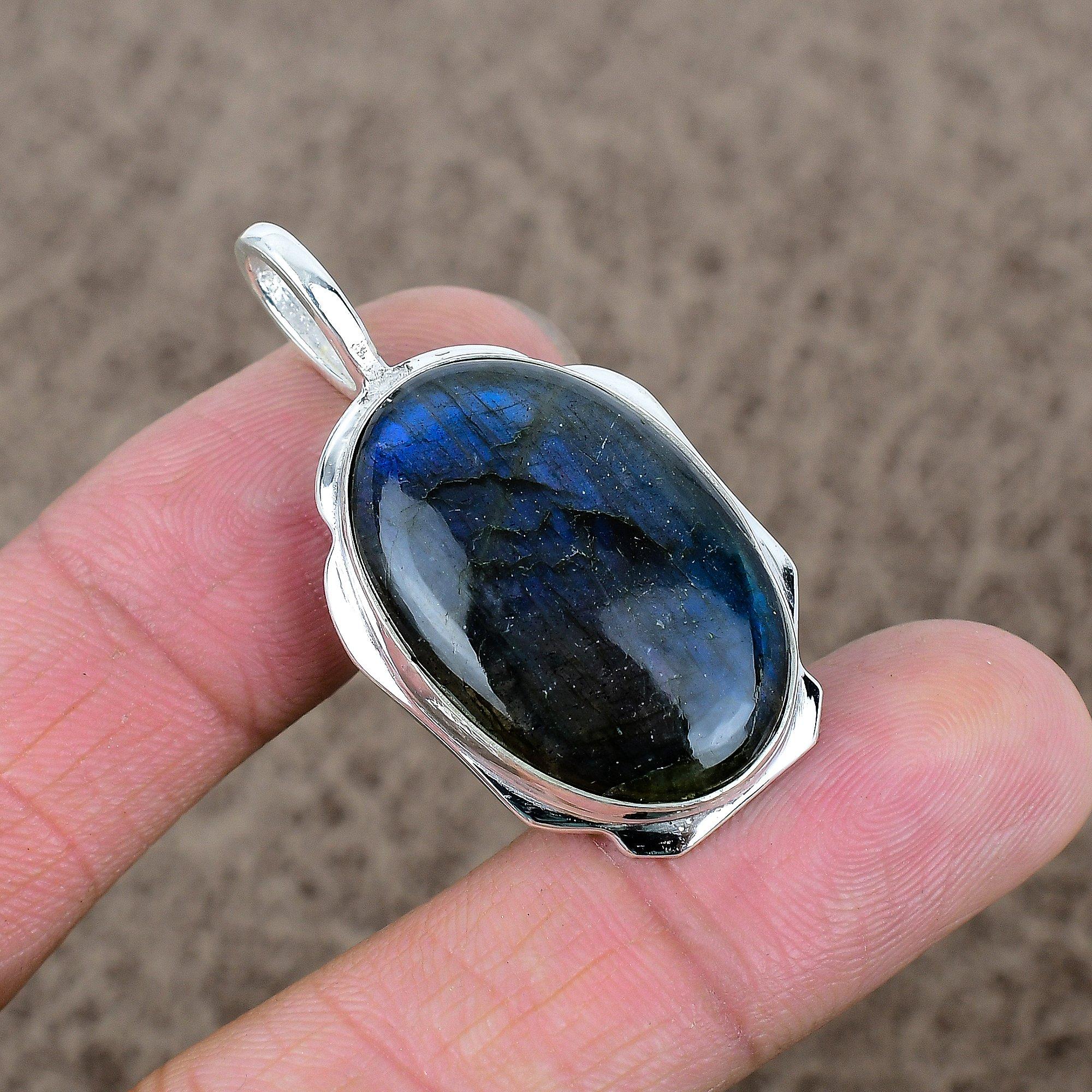 

Labradorite Gemstone Handmade 925 Sterling Silver Jewelry Pendant 1.81 KKG-368