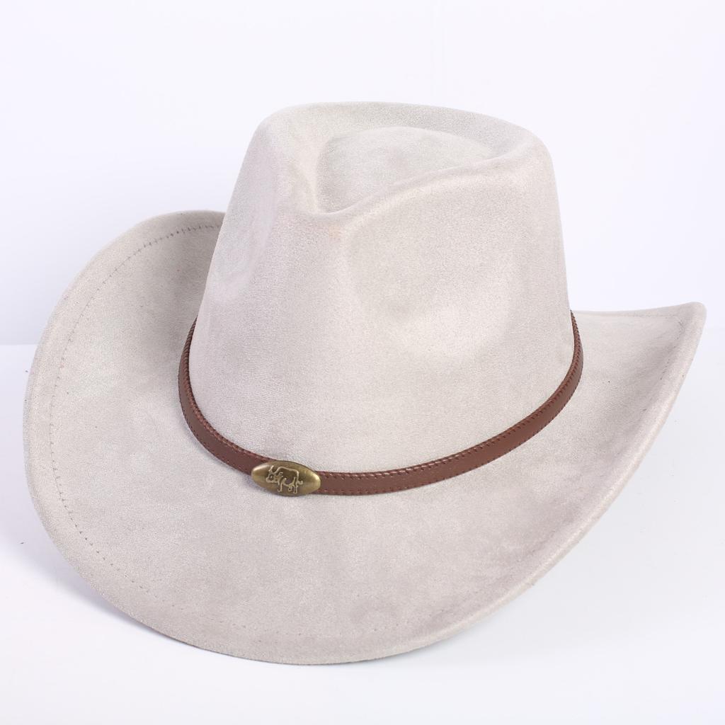 Popular European and American classic suede western cowboy hat men's and women's fashion LO style peach heart cowboy hat