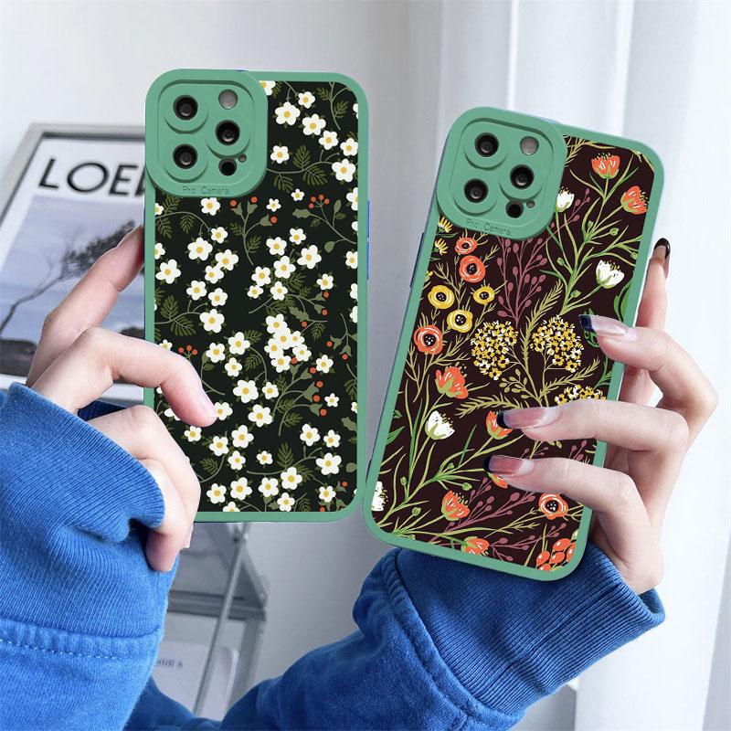 Fashion Luxury Flower Floral Funda Case for Iphone 14 Pro Max Plus 13 12 11 Pro Max XR X XS 8 7 Plus SE 2020 Soft Silicone Shell