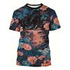 Camiseta de Moda con Estampado de Chica Para Hombres Camisetas Coloridas Impresas en 3D Casual Unisex Manga Corta Cuello Redondo Tops Camisetas de Calle