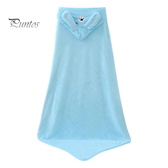 Children Bath Towel Cartoon Animal Embroidery Decor Soft Microfiber Highly Absorbent Newborns Swaddle Blanket Sweat-Absorbent Pad Body-drying Cape
