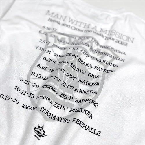 MAN WITH A MISSION Official Merchandise 2022 B.C.W Tour Photo T-Shirt (B) (XXL)