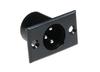Xlr Microphone Plug 3 Pin Black For Housing Mounting