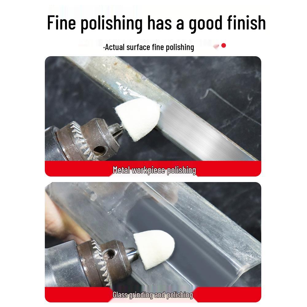 Wool Polishing Wheel with 3mm Shank, Metal Grinding Head for Mirror and Jadeite Polishing