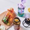 Farbverlauf Wasserbecher, ohne Lack, neue Doppeltrink-Tragflasche für Fitness, Outdoor-Sport, große Kapazität mit Skala