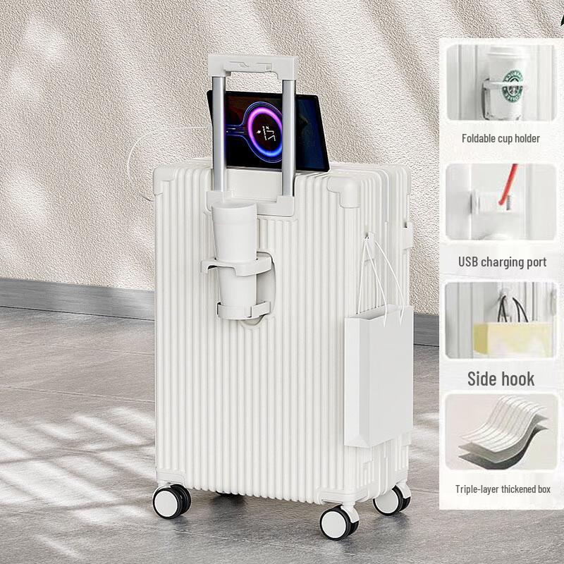 OEING Student Travel Suitcase with Cup Holder