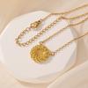 Stylish Stainless Steel Threaded Bead Flower Necklace for Women Mama 18K Gold-plated Necklace Choker Wedding Jewelry Accessories