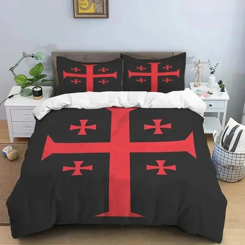 

Medieval Knights Templar Patterns Supplies Set Duvet Cover Set Bedding Sets Adults Bed Pillowcases No Filling Birthday Gifts 70x133cm 2pcs