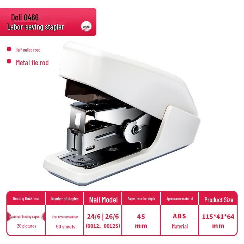 Deli Single-Finger Press Labor-Saving Stapler