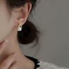 New 925 Sterling Silver Earrings Personality Charm Pearl Geometric Shape Women Earrings Birthday Gift Exquisite Jewelry