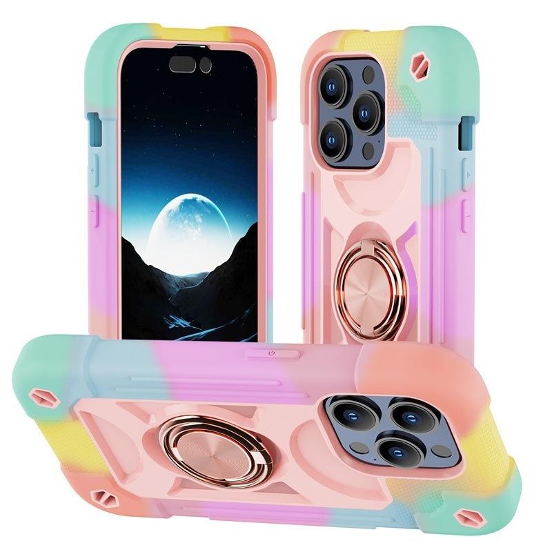Luxury Heavy Duty Ring Holder Lanyard Case for iPhone 17 ProMax 16e PC TPU Armor Cover for iPhone 11 12 13 14 15 16 Pro Max Plus
