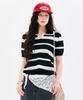 CHASECULT Women'S Striped Open Collar Short Sleeve Summer Knit-Fbrg5672D03