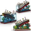 Titanic Yolcu Gemisi Modeli MOC İkiye Bölünmüş Yapı Taşları Deniz Yaşamı Balık Bitki Tuğlaları Tekne Setleri Sergileme Birleştirme Oyuncaklar