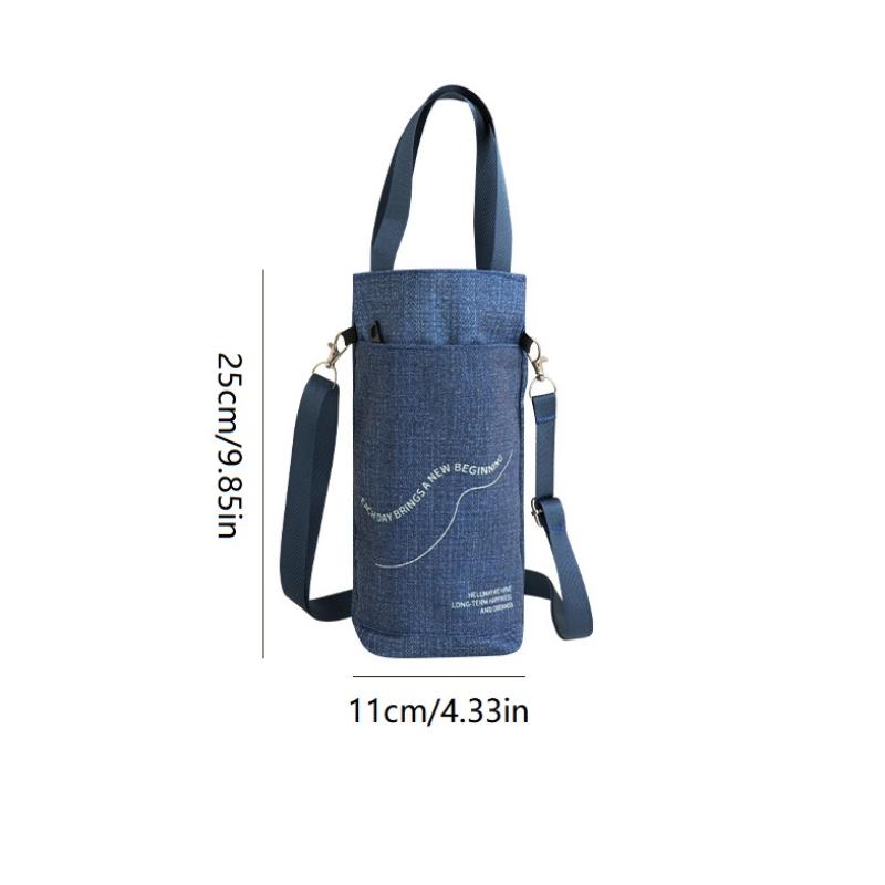 Portable Water Bottle Bag Adjustable Shoulder Strap With Mobile Phone Bag Milk Tea Tote Bag Water Bottle Cover