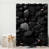 Stylish Black Pebble Waterproof Shower Curtain – Perfect for Adding a Modern and Soothing Touch to Your Bathroom Decor