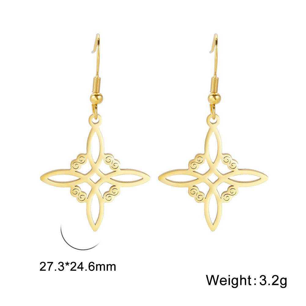 LIKGREAT Stainless Steel Witches Knot Stud Earrings for Women Irish Lucky Celtics Knot Amulet Earring Jewelry Gifts Wholesale