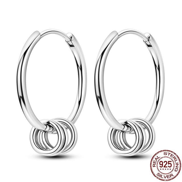 100 % echte 925 Silber Ohrringe Schneeflocke Zirkon Herzform Gold Roségold Zirkon Schmuck funkelnden Creolen Anhänger