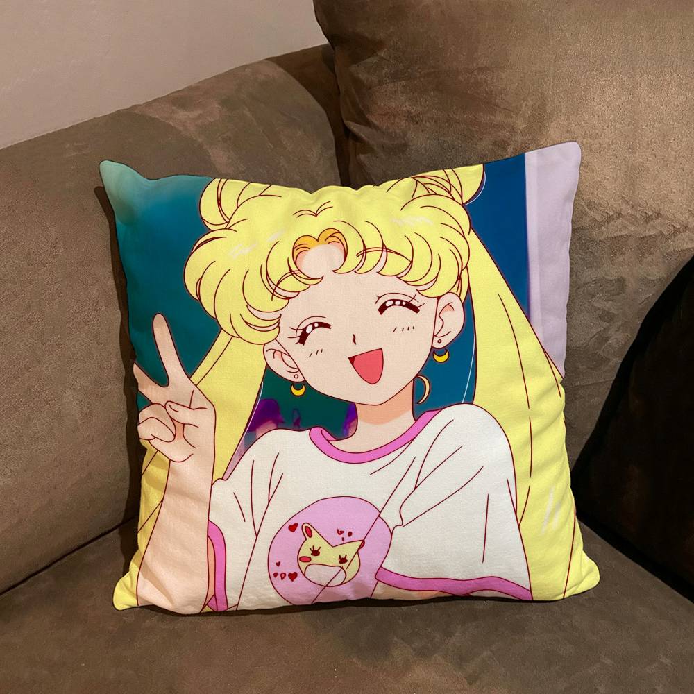 ailor Moon Anime Usagi Tsukino Pillow Case For Home Bedroom Car Office Decoration Living Room Sofa Cushion Cover Suitable