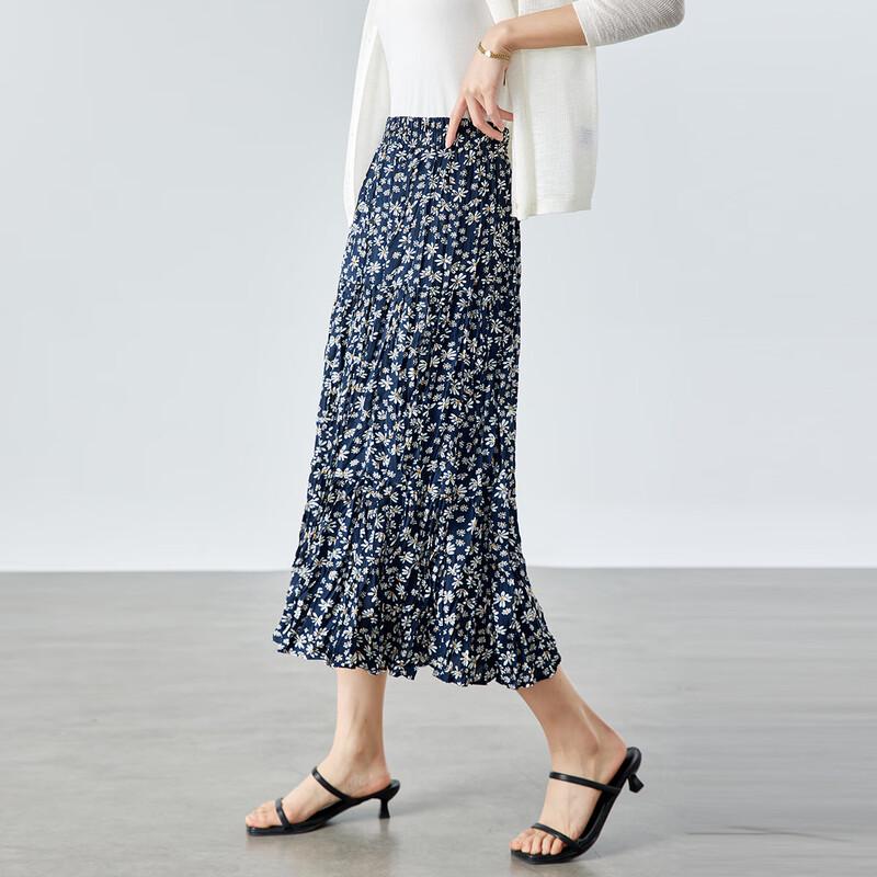 CARBAMMI Floral A-Line Midi Skirt One Size