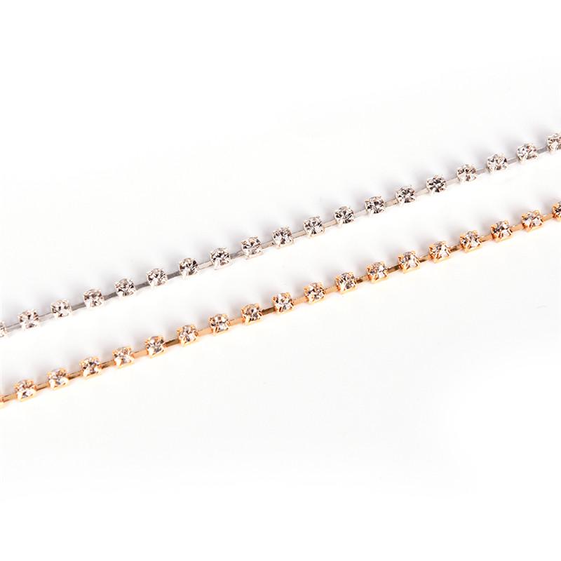 VOCOSTE 2 Fasce Per Capelli A Catena Intrecciata - Tonalità Oro E Argento, 12 Cm