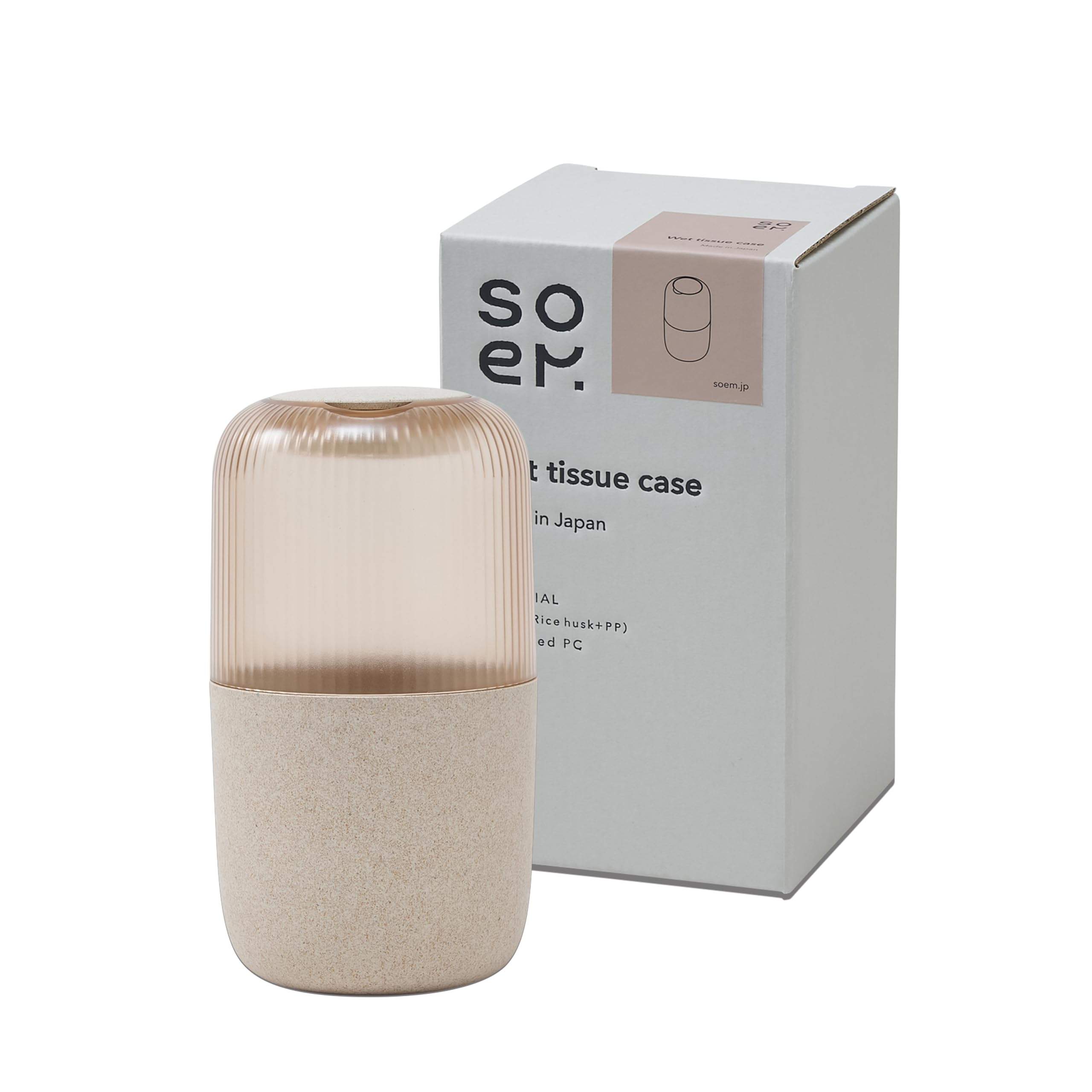 

soem Wet Tissue Case NA Roll Type Cylindrical in Wet Tissue Case Gift [Slim Vertical] [Made Japan] (Natural)