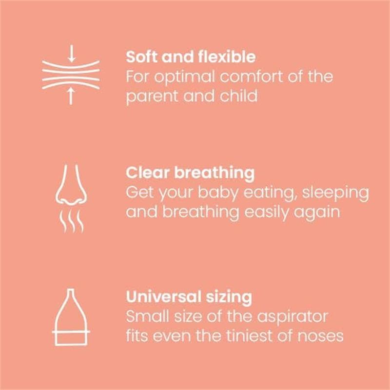 Aspirator nazal din silicon moale, ajută la curățarea nasului blocat al bebelușului și îndepărtează muci