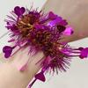 10pcs Elastic Metallic Foil Wrist Bands Colorful Cheerleading Wrist Pom Poms  Concert