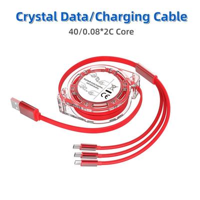 Αναδιπλούμενο Καλώδιο 3-σε-1 Χωρίς Μπερδέματα | Γρήγορη Φόρτιση Όλα-σε-Ένα για Συσκευές iPhone, Type-C & Micro-USB