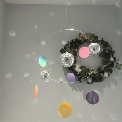 Disco Mehrseitiges Windspiel Dekorative Reflektierende Kugel Windspiel Anhänger DIY Mädchen Geburtstagsgeschenk Planet Lichtshow Heimdeko