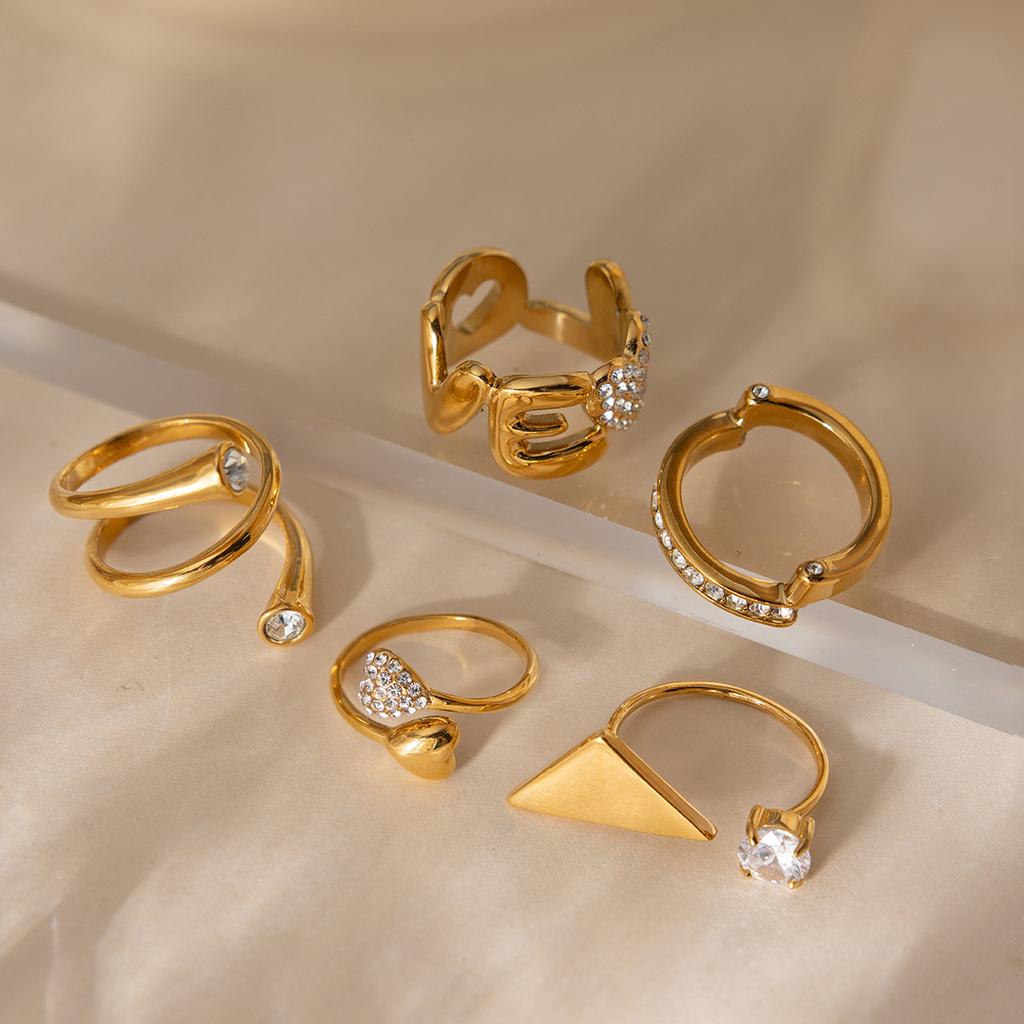 European and American zircon ring does not fade titanium steel jewelry ring stainless steel