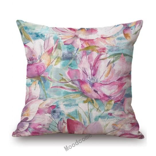Spring Flower Oil Painting Poppy Sleeping Lily Hydrangeas Peony Home Decoration Art Sofa Throw Pillow Case Linen Cushion Cover
