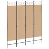 4 Panel Room Divider Beige 160 X 180 Cm Fabric