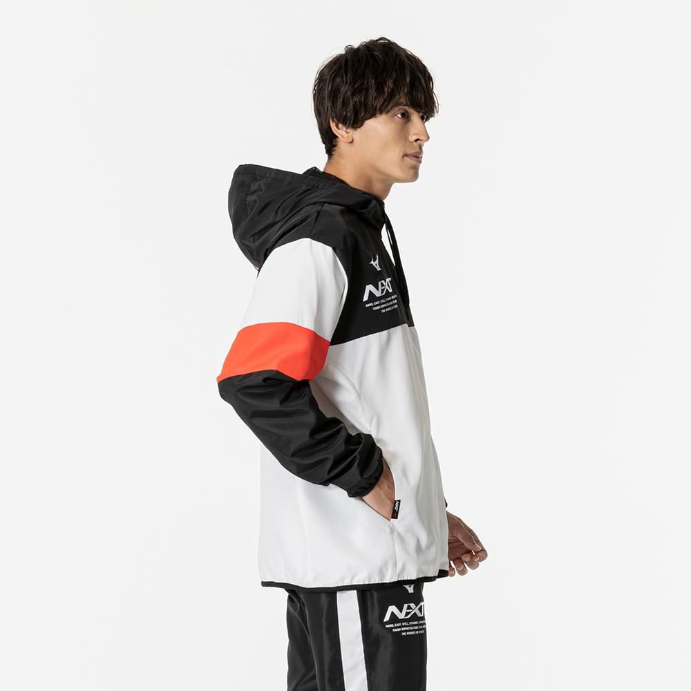 Training Wear Windbreaker Size 32JEB220 N-XT Jacket, Water-Repellent Jersey, Unisex, Adult, Black/White, Small,