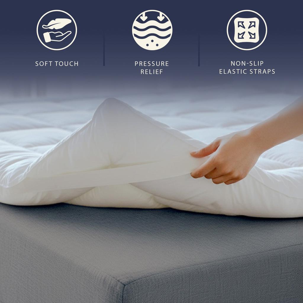 The White Stone Mattress Topper with 1000 G/m² Wadding Filling