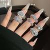 French Retro Hollow Full Diamond Zir*****Pen Ring Niche Design Fashion High Sense Light Luxury Personality Ring Women
