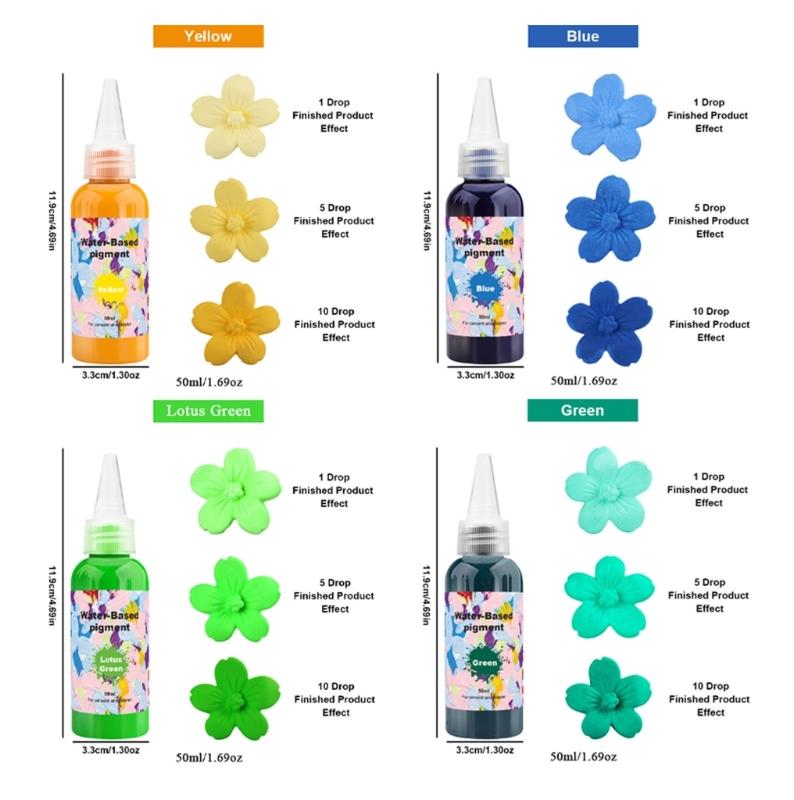 Pigmento Luminescente Per Progetti Artistici in Calcestruzzo di Gesso Con Contagocce di Precisione e Colorante Colorante a Base d'Acqua da 50ml