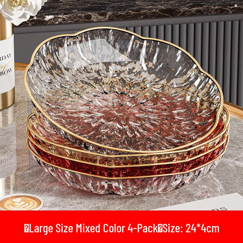 Yuzhuxun Large Ceramic Fruit Plate 4-Piece Set