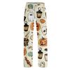 Damen Halloween Print Kordelzug Hose Lässige Lounge Hose Elastischer Bund Entspannte Passform Vollständige Länge Hose für den Alltag