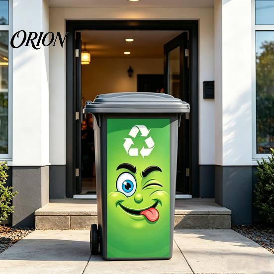 Cartoon Expression Stickers for Garbage Bins Funny Trash Can Sticker, Cute Big Eye Decorative Removable PVC Recycling Adhesive Label, Waterproof Decal